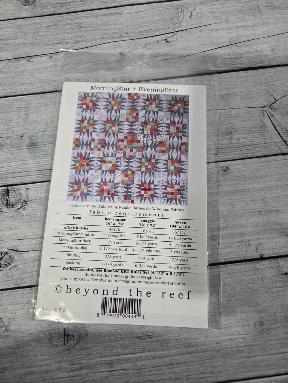 Beyond The Reef Quilting Pattern Morning Star + Evening Star